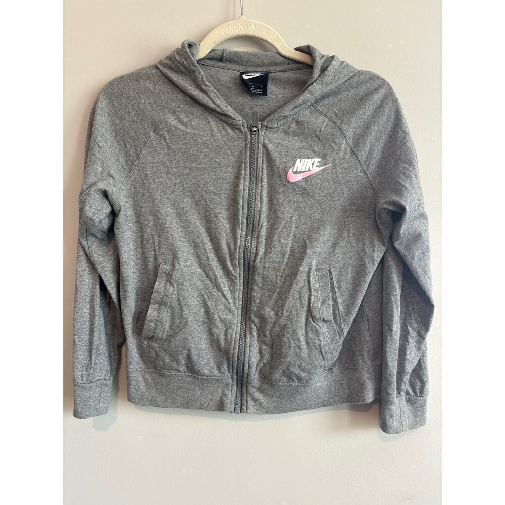 Girl’s Nike Full Zip Hoodie Gray Size Large
